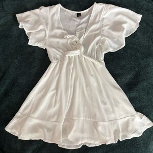 SHEIN White Tie-Front Dress